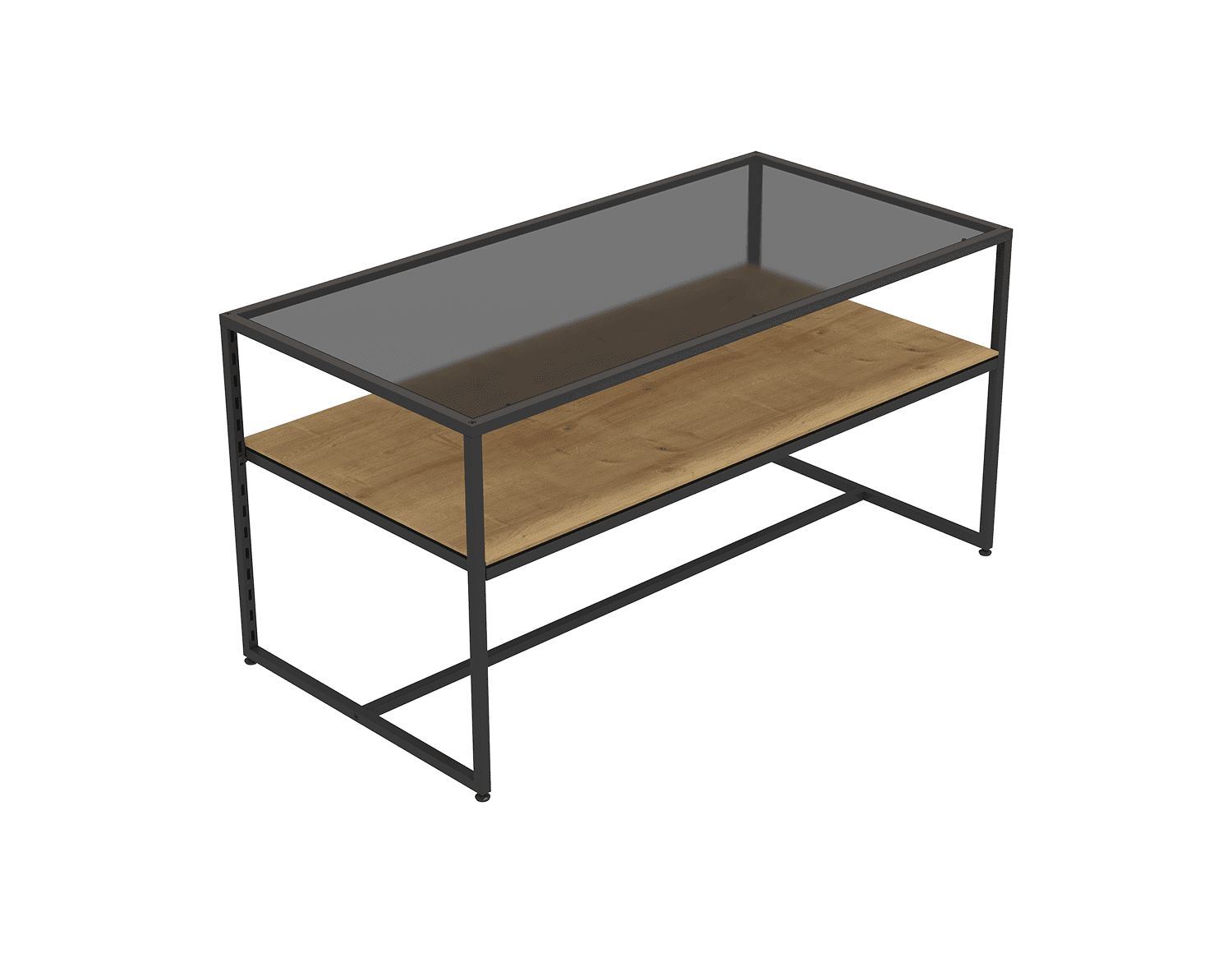 SERVICE TABLE WITH GLASS TOP & SHELF