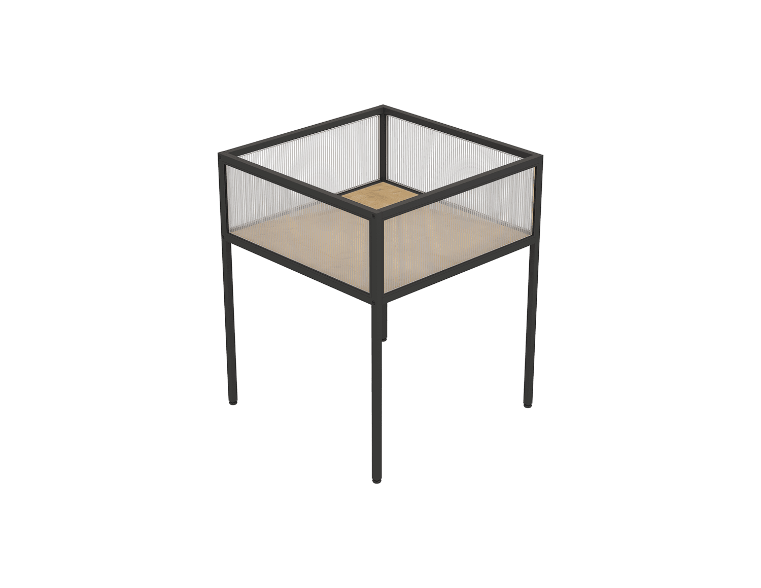 BASKET WITH POLYCARBON PANEL