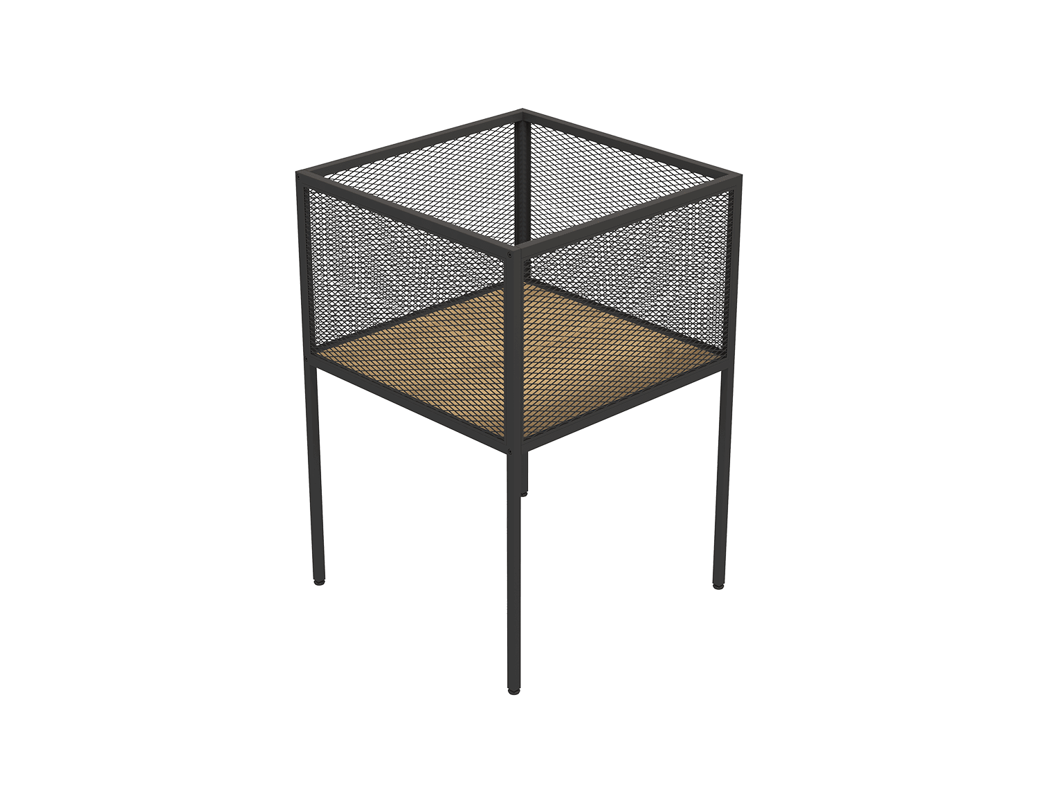 BASKET WITH METAL MESH