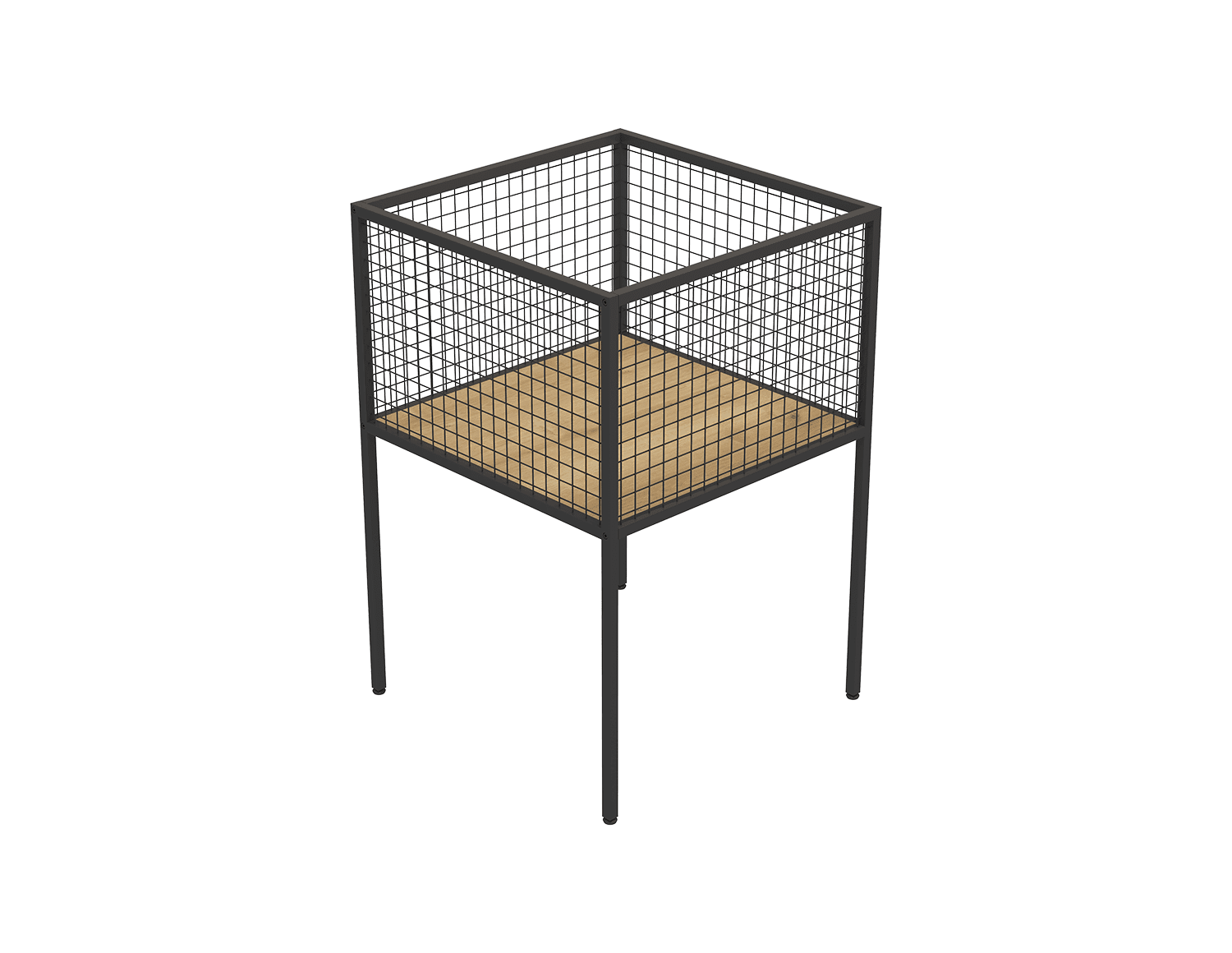 BASKET WITH METAL GRID